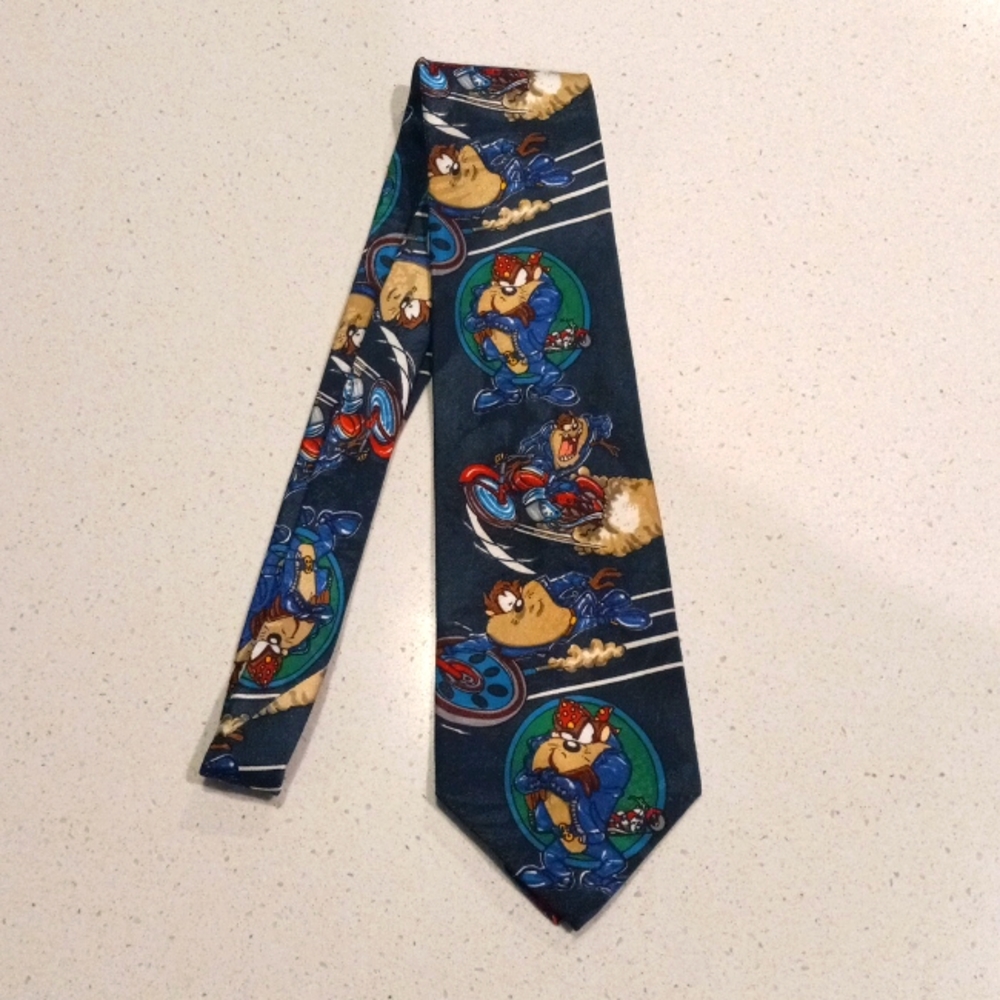 Looney Tunes Taz Motorcycle Neck Tie